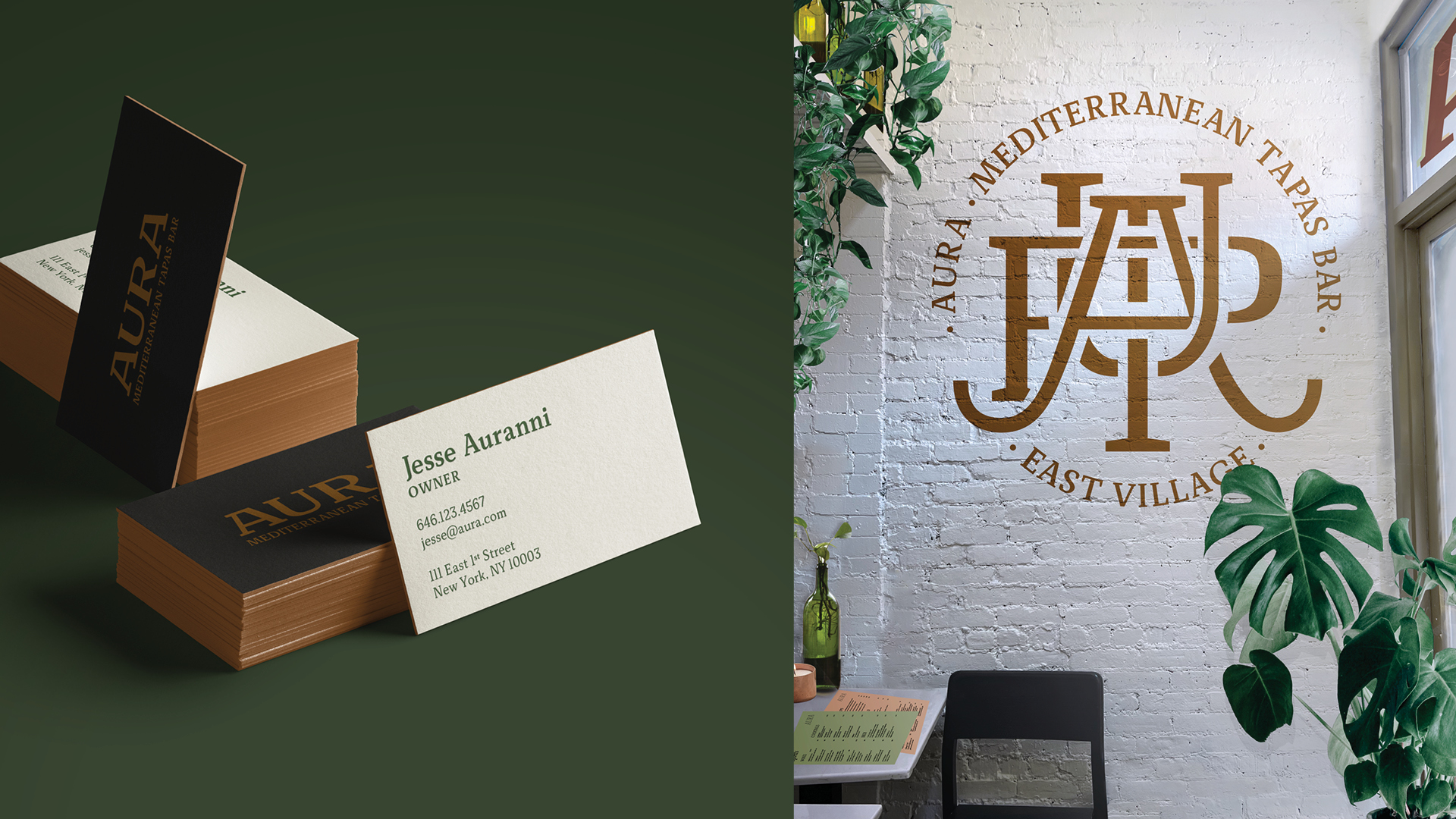 Restaurant Identity with Zampa — business card and signage